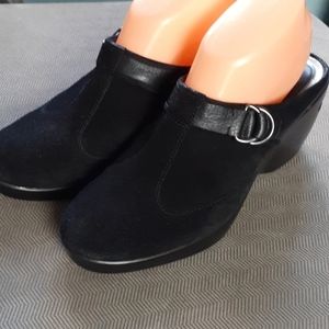 Cole Haan Nike Air suede clogs black slides 8.5